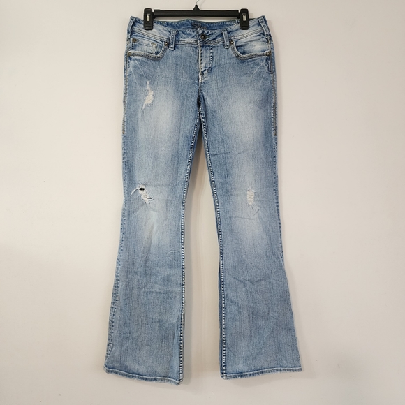 Silver Jeans Denim - Silver Jeans Aiko Light wash Distressed Bootcut Women's Jeans  31